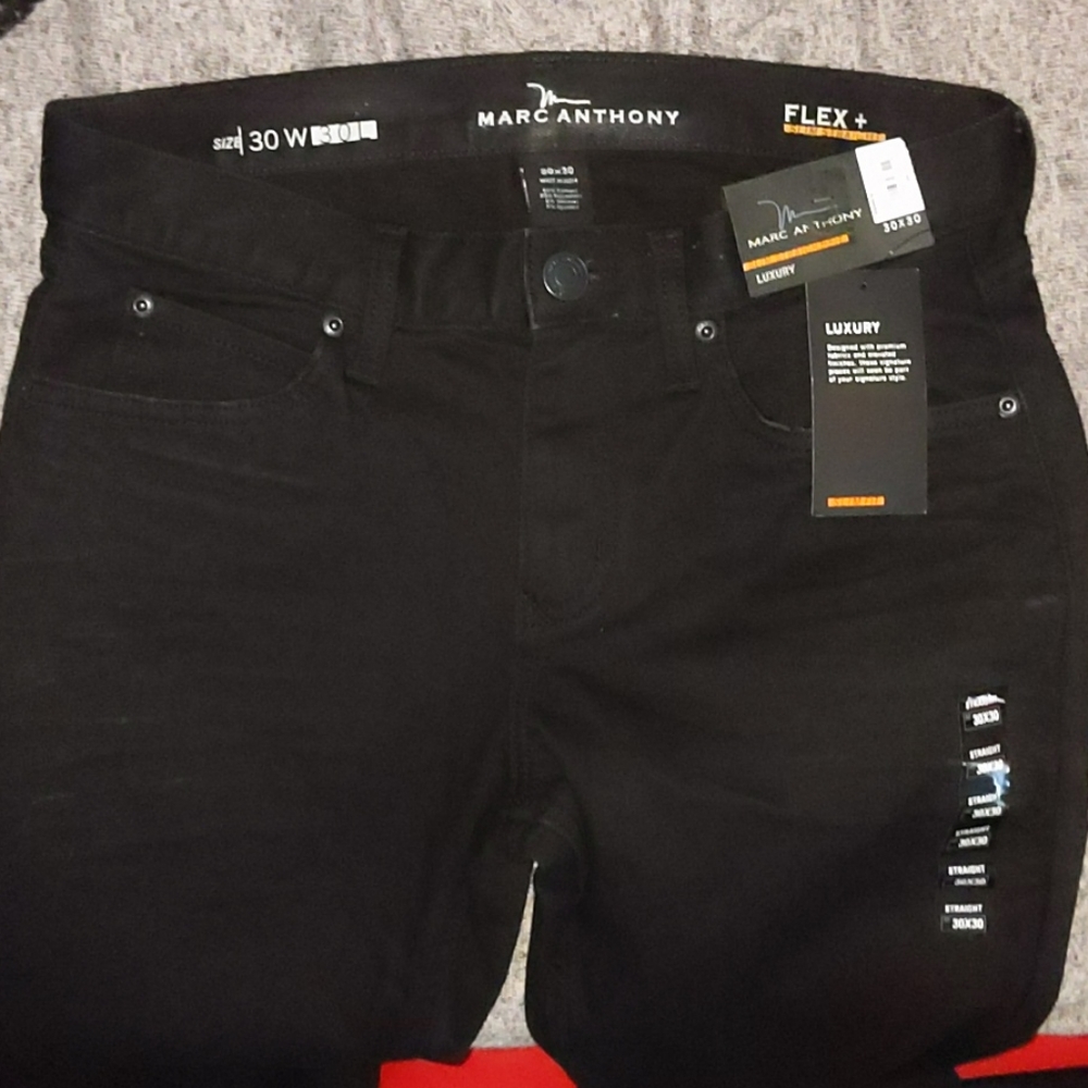 Mens black denim slim straight jeans